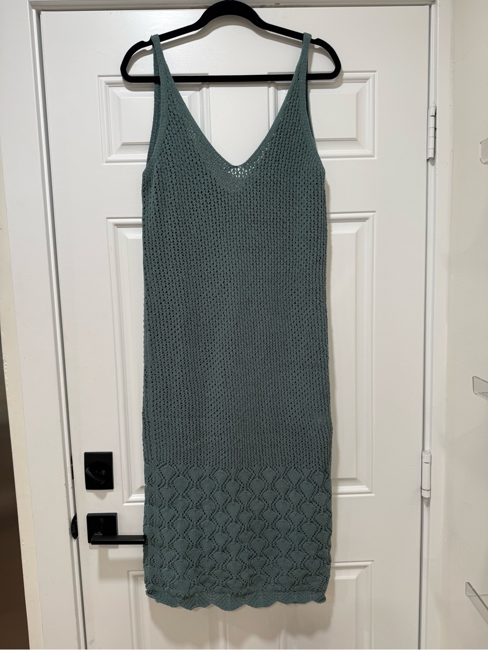 ZARA TEAL CHENILLE CROCHET DRESS SIZE M NWT - Picture 6 of 8